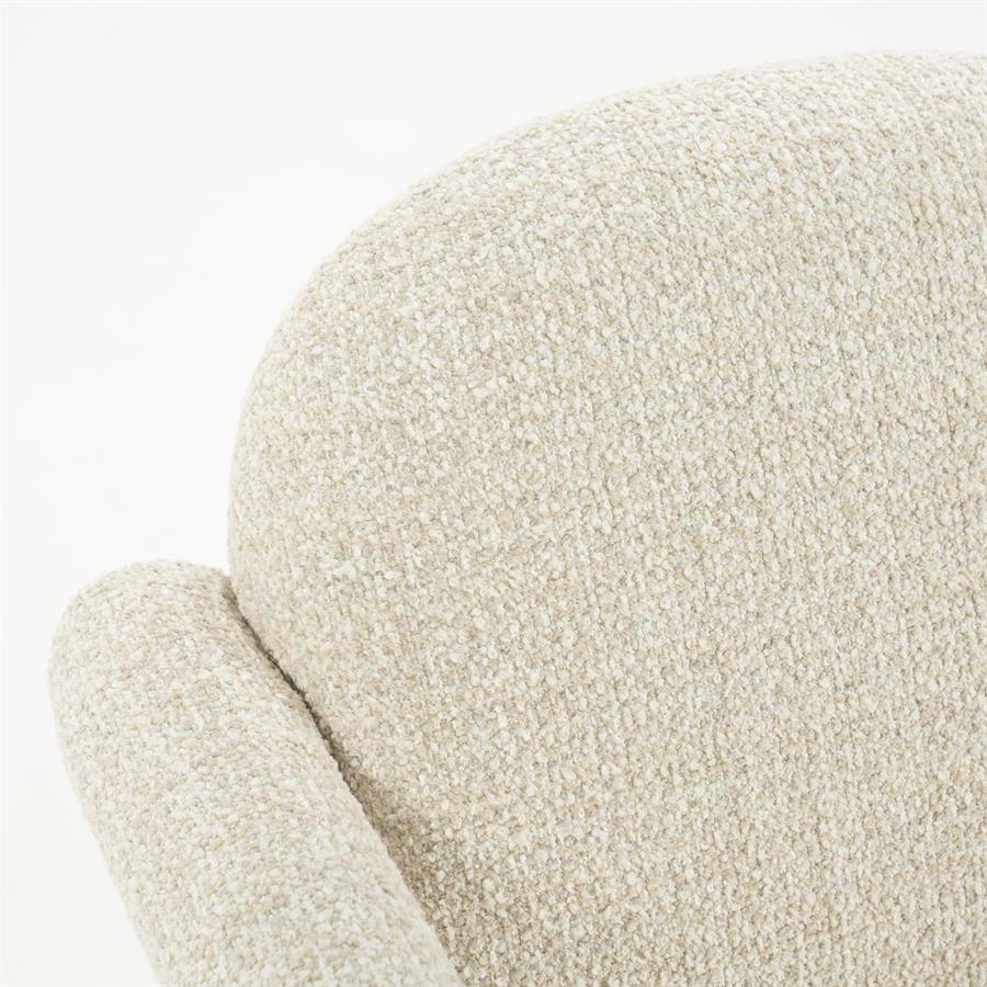 Fauteuil "Monica" Eleonora met arm - Beige stof Asti