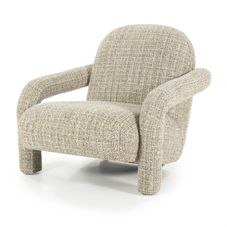 Fauteuil "Monica" Eleonora met arm - Taupe stof Asti