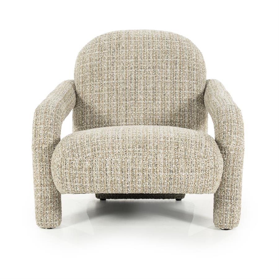 Fauteuil "Monica" Eleonora met arm - Taupe stof Asti