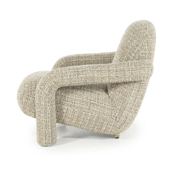 Fauteuil "Monica" Eleonora met arm - Taupe stof Asti