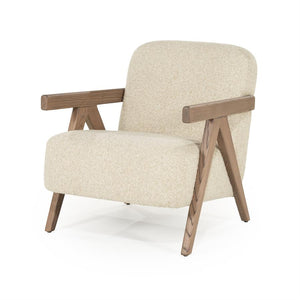 Fauteuil "Francis" Eleonora met arm - Beige stof flou