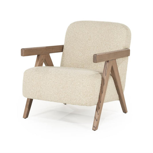 Fauteuil "Francis" Eleonora met arm - Beige stof flou