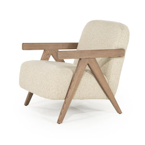 Fauteuil "Francis" Eleonora met arm - Beige stof flou