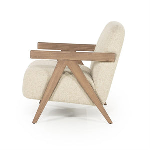Fauteuil "Francis" Eleonora met arm - Beige stof flou