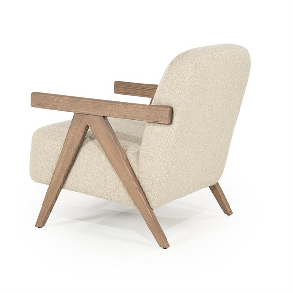 Fauteuil "Francis" Eleonora met arm - Beige stof flou