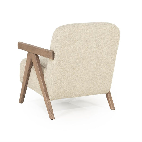 Fauteuil "Francis" Eleonora met arm - Beige stof flou