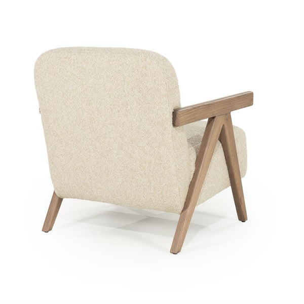 Fauteuil "Francis" Eleonora met arm - Beige stof flou