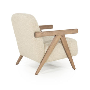 Fauteuil "Francis" Eleonora met arm - Beige stof flou