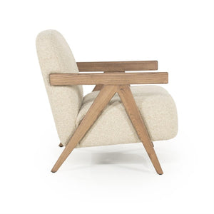 Fauteuil "Francis" Eleonora met arm - Beige stof flou