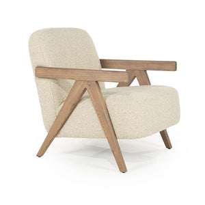 Fauteuil "Francis" Eleonora met arm - Beige stof flou