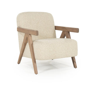 Fauteuil "Francis" Eleonora met arm - Beige stof flou