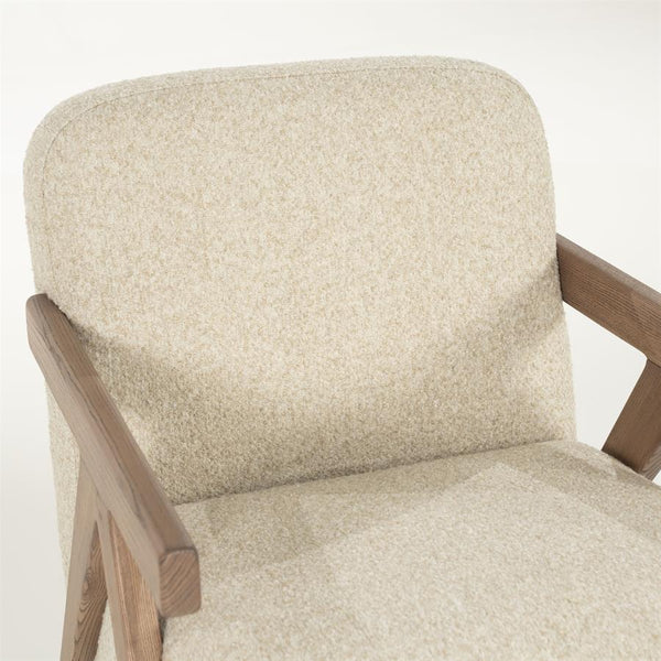 Fauteuil "Francis" Eleonora met arm - Beige stof flou