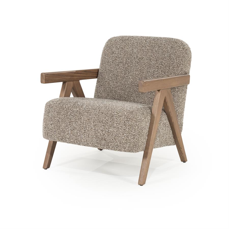 Fauteuil "Francis" Eleonora met arm - Taupe stof flou