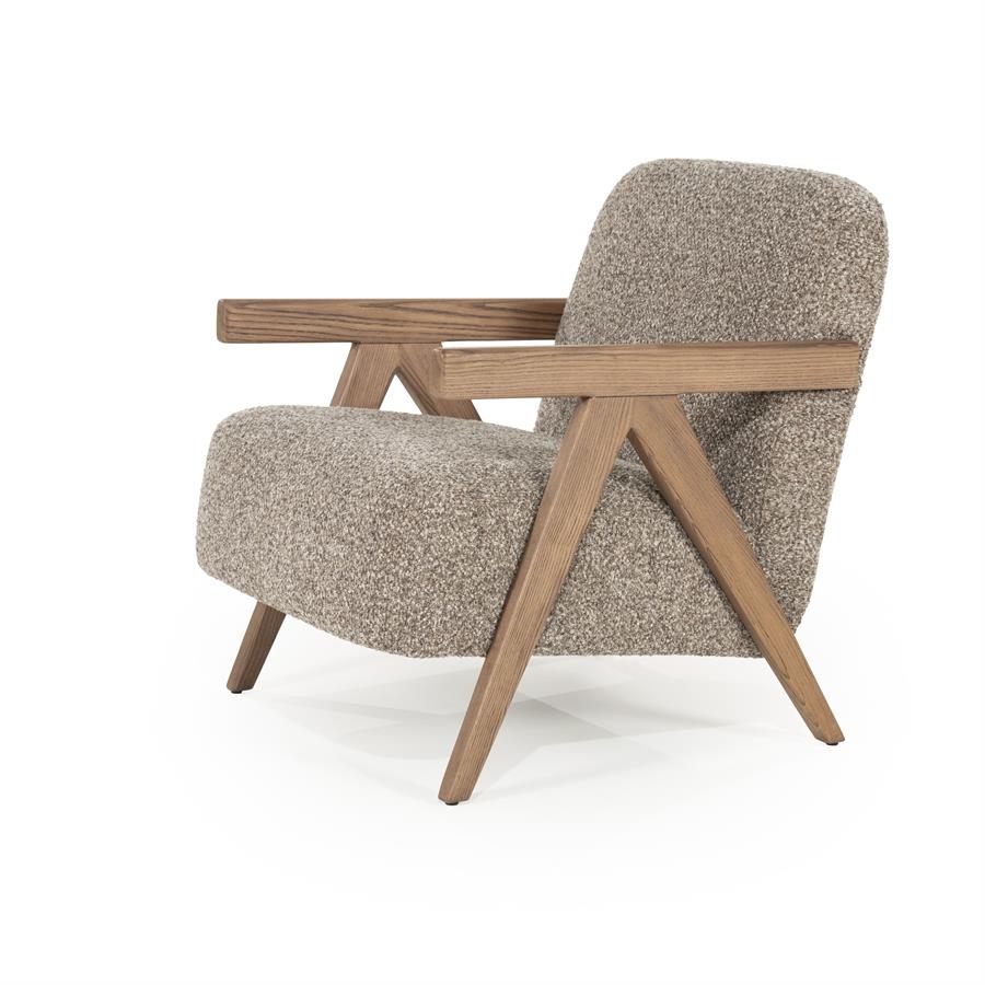 Fauteuil "Francis" Eleonora met arm - Taupe stof flou