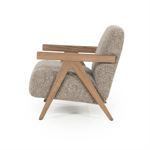 Fauteuil "Francis" Eleonora met arm - Taupe stof flou