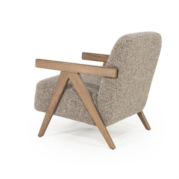 Fauteuil "Francis" Eleonora met arm - Taupe stof flou