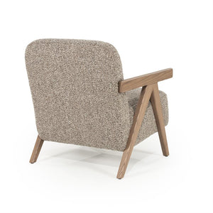 Fauteuil "Francis" Eleonora met arm - Taupe stof flou