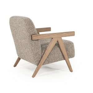 Fauteuil "Francis" Eleonora met arm - Taupe stof flou