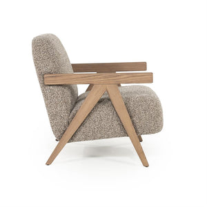 Fauteuil "Francis" Eleonora met arm - Taupe stof flou