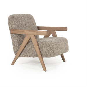 Fauteuil "Francis" Eleonora met arm - Taupe stof flou