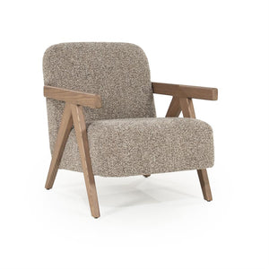 Fauteuil "Francis" Eleonora met arm - Taupe stof flou