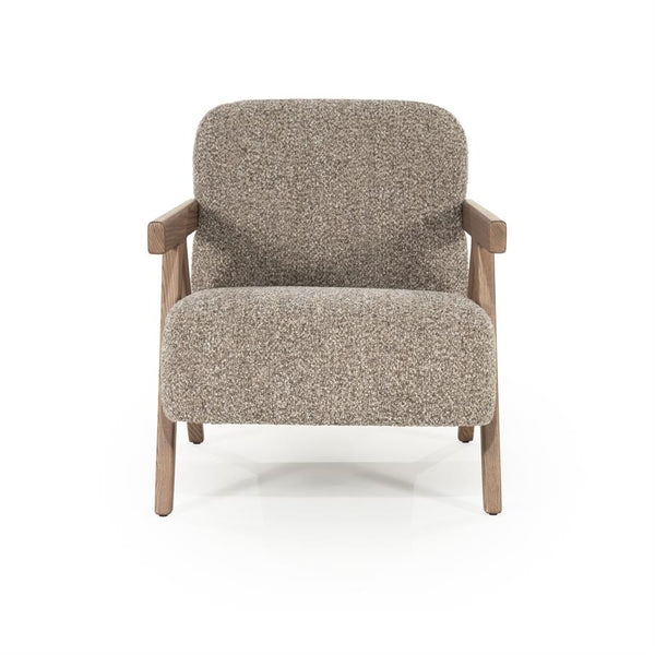 Fauteuil "Francis" Eleonora met arm - Taupe stof flou