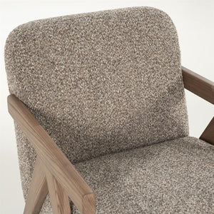 Fauteuil "Francis" Eleonora met arm - Taupe stof flou