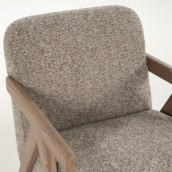 Fauteuil "Francis" Eleonora met arm - Taupe stof flou