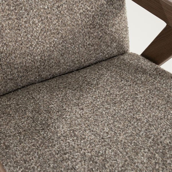 Fauteuil "Francis" Eleonora met arm - Taupe stof flou