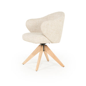 Stoel Connor Eleonora naturel houten poot met draaifunctie - Beige Donna