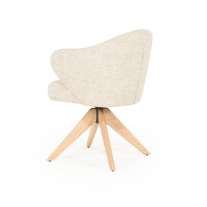 Stoel Connor Eleonora naturel houten poot met draaifunctie - Beige Donna