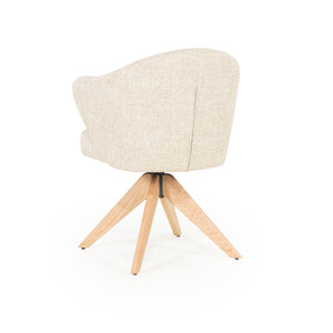 Stoel Connor Eleonora naturel houten poot met draaifunctie - Beige Donna