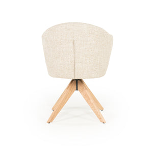 Stoel Connor Eleonora naturel houten poot met draaifunctie - Beige Donna