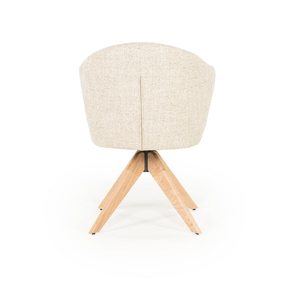 Stoel Connor Eleonora naturel houten poot met draaifunctie - Beige Donna