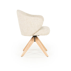 Stoel Connor Eleonora naturel houten poot met draaifunctie - Beige Donna