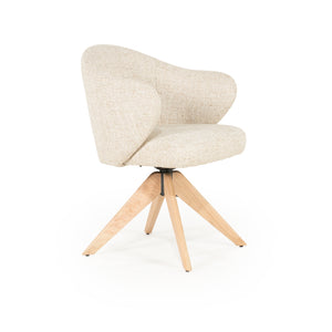 Stoel Connor Eleonora naturel houten poot met draaifunctie - Beige Donna
