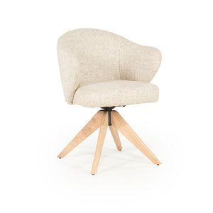 Stoel Connor Eleonora naturel houten poot met draaifunctie - Beige Donna