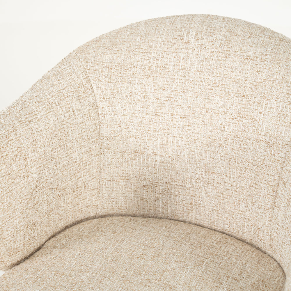 Stoel Connor Eleonora naturel houten poot met draaifunctie - Beige Donna