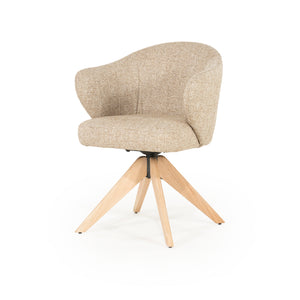Stoel Connor Eleonora naturel houten poot met draaifunctie - Taupe Donna