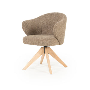 Stoel Connor Eleonora naturel houten poot met draaifunctie - Bruin Donna