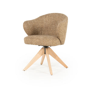 Stoel Connor Eleonora naturel houten poot met draaifunctie - mosterd Donna
