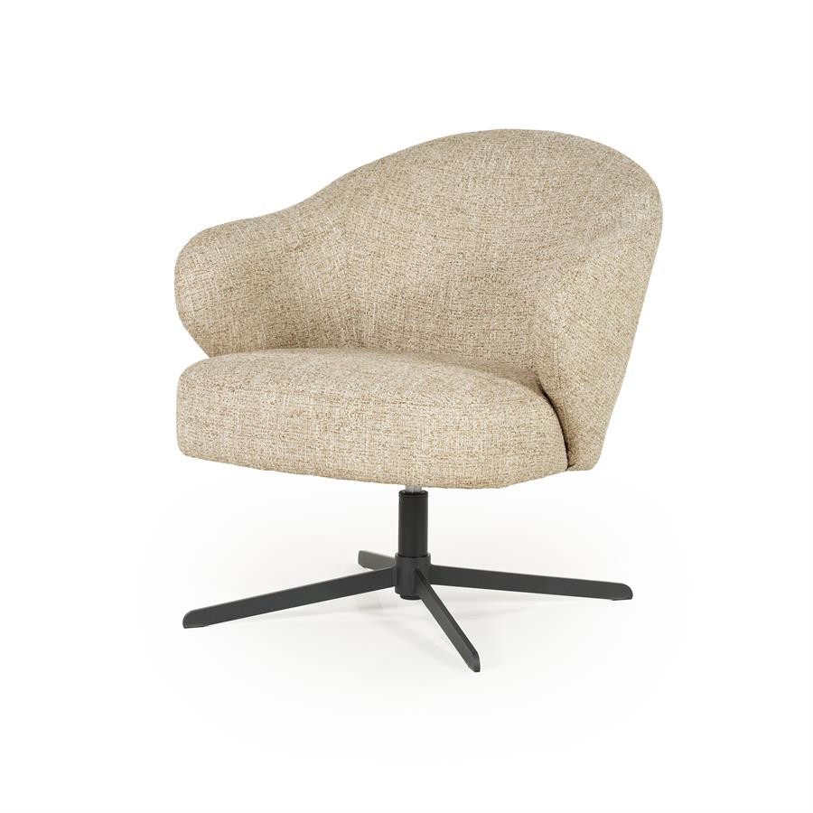 Fauteuil draaibaar "Connor" Eleonora met arm - Taupe Donna