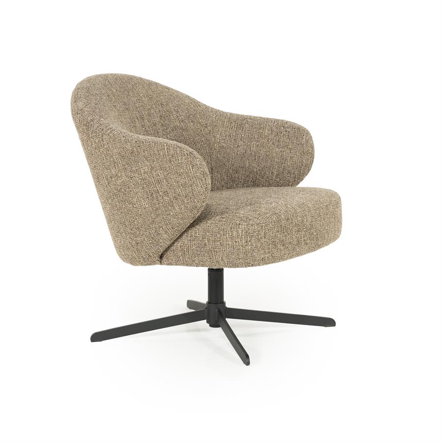 Fauteuil draaibaar "Connor" Eleonora met arm - Bruin Donna
