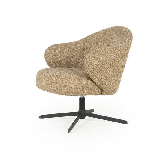 Fauteuil draaibaar "Connor" Eleonora met arm - Mosterd Donna