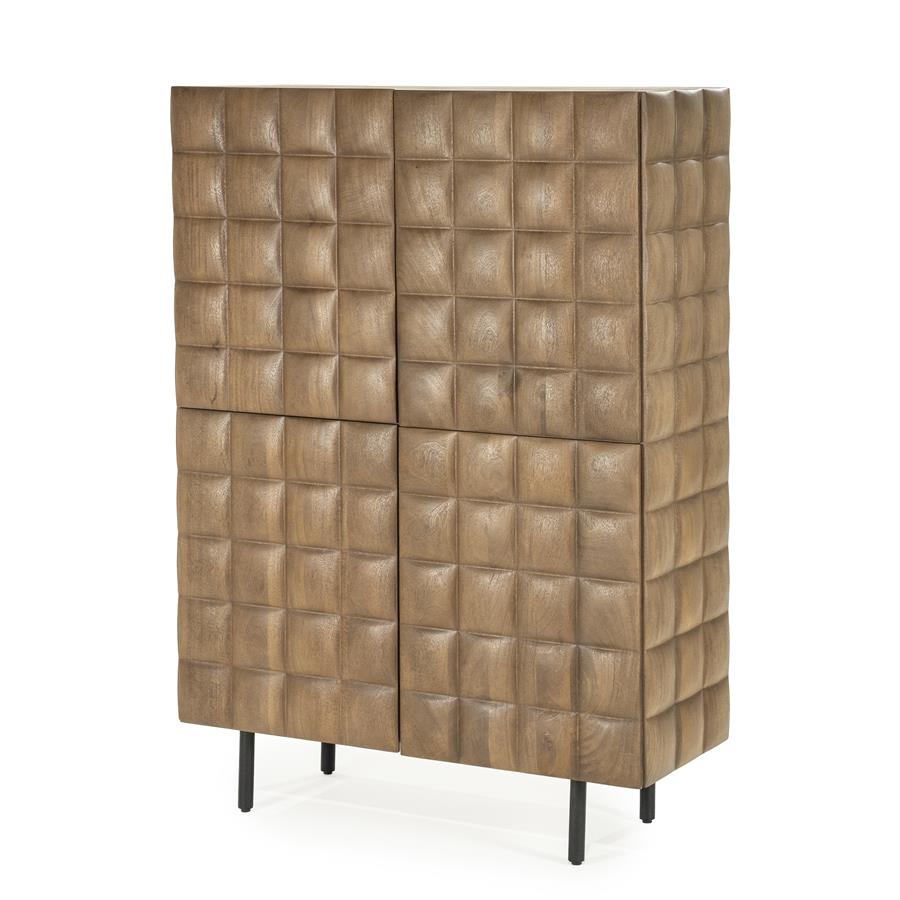Wandkast / kabinet Felix Eleonora 109x41,5x147 cm - Mangohout
