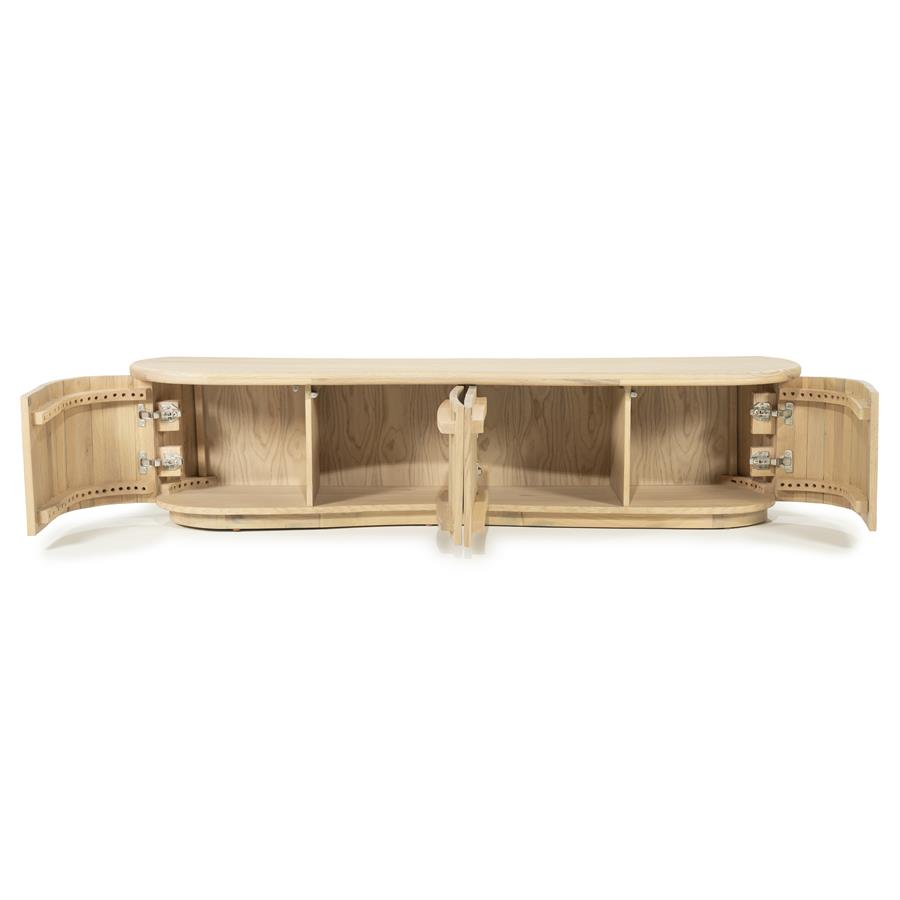 Tv meubel Josh Eleonora halfrond 180 cm - Naturel eiken