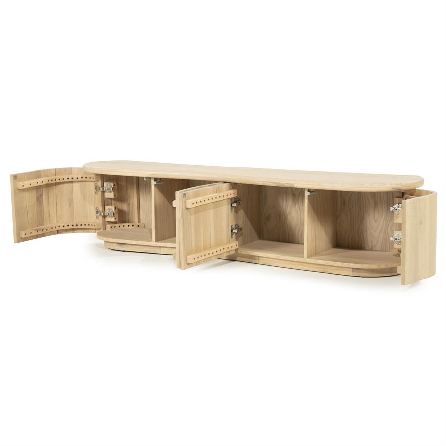 Tv meubel Josh Eleonora halfrond 180 cm - Naturel eiken