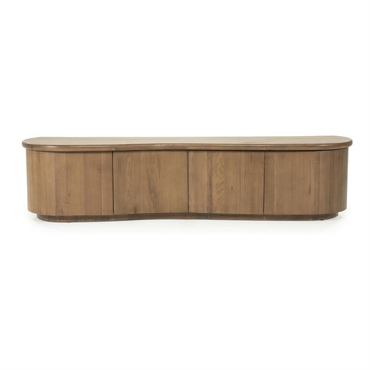 Tv meubel Josh Eleonora halfrond 180 cm - Bruin eiken