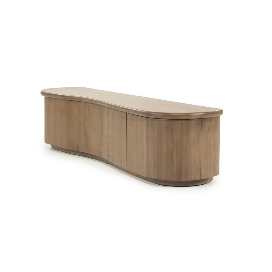 Tv meubel Josh Eleonora halfrond 180 cm - Bruin eiken, foto 2