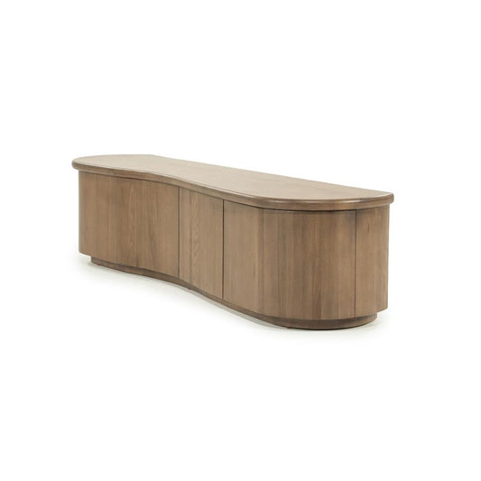Tv meubel Josh Eleonora halfrond 180 cm - Bruin eiken